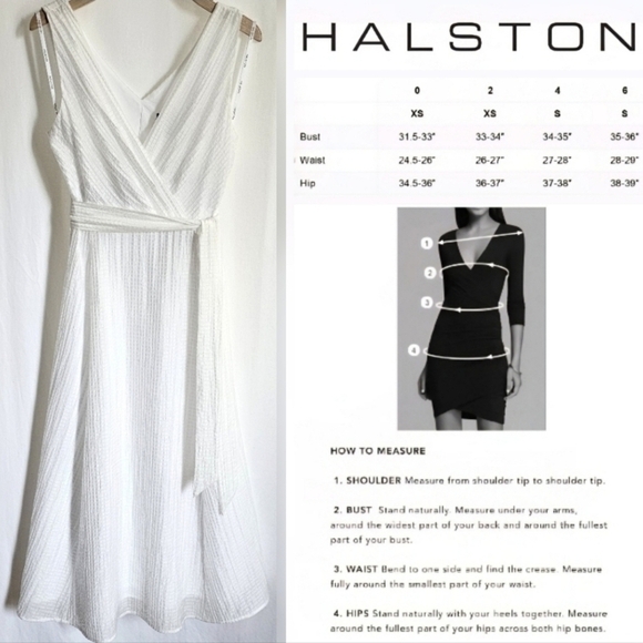Halston White Sleeveless Seersucker Belted Flare Midi Dress - Picture 15 of 16